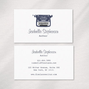 Author Freelance Writer Editor Typewriter Business Card