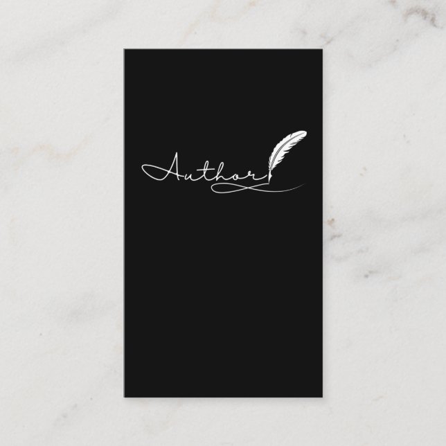 Author Journalist Book Writer Novelist Storyteller Business Card (Front)