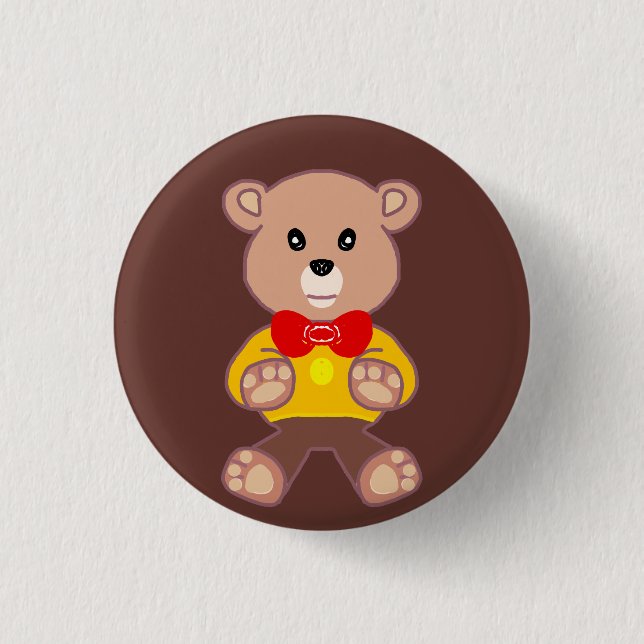 Author K.E.C. Teddy Bear  1 Inch Round Button (Front)