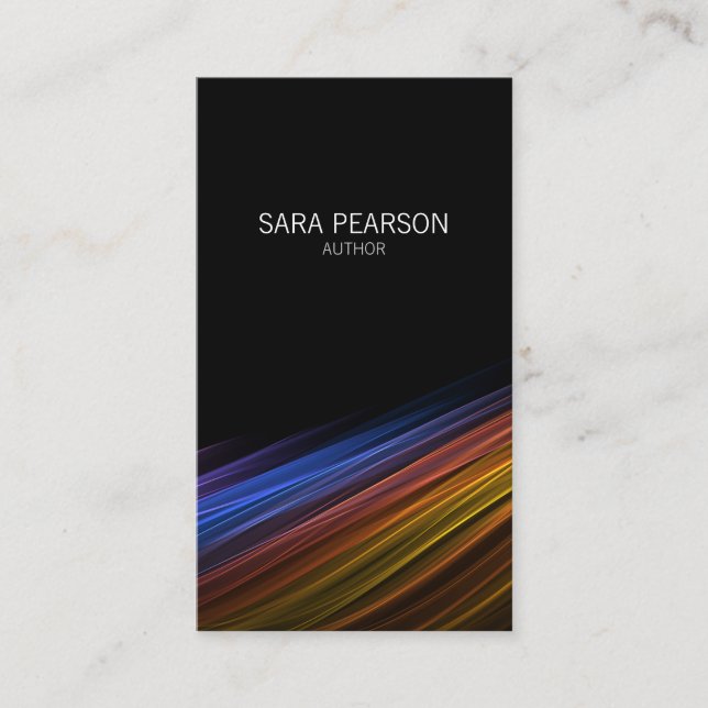 Author Literary Arts Abstract Colourful Light Business Card (Front)