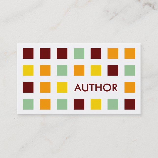 AUTHOR (mod squares) Business Card (Front)