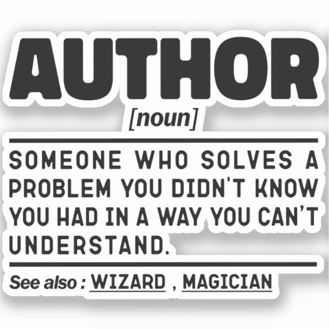 Author Noun Definition Sarcastic Quote Funny (Front)