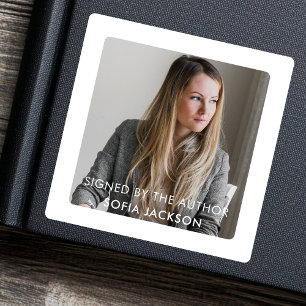 Author Photo & Autograph Book Signing Promotion Square Sticker