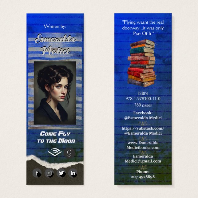 Author Promotion Blue Sci Fi Fantasy (Front & Back)