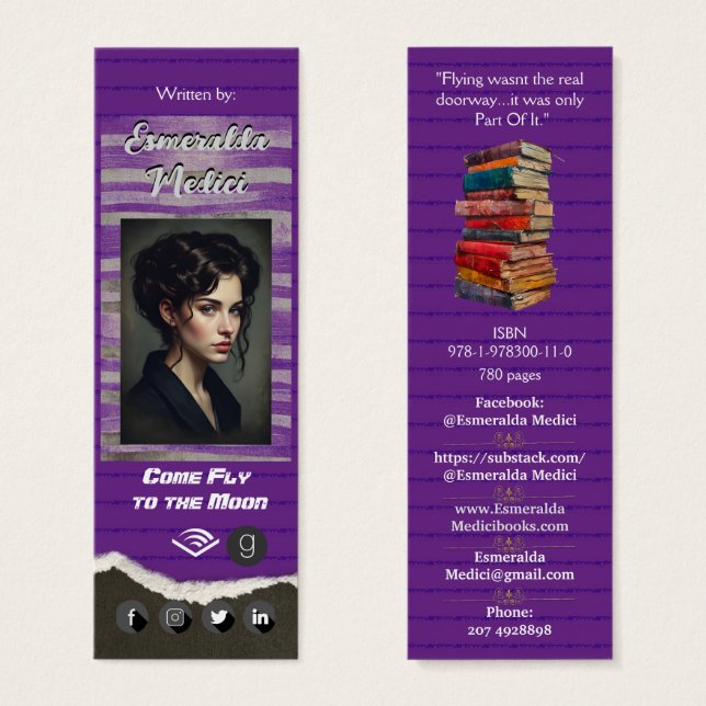  Author Promotion Purple Sci Fi Fantasy (Front & Back)