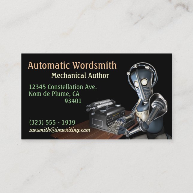 Author (Robot) Business Cards (Front)