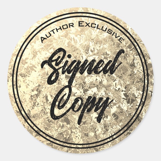 Author Signed Copy Gold Classic Round Sticker (Front)