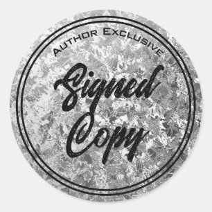 Author Signed Copy Silver Classic Round Sticker