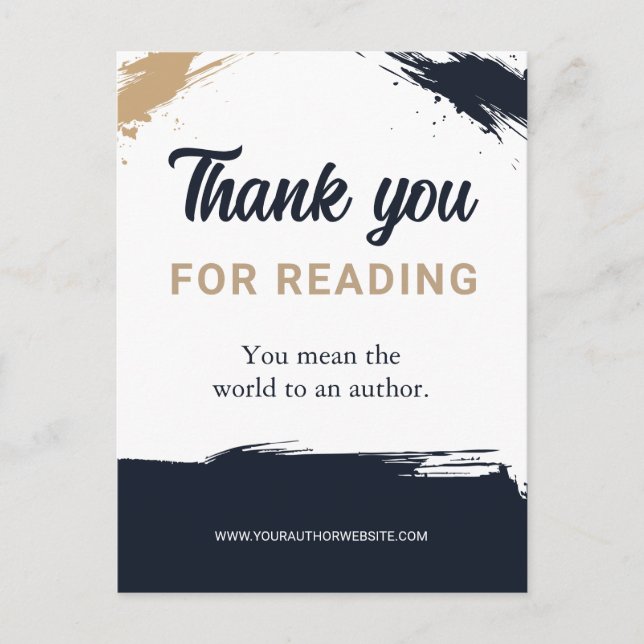 Author Thank you Reader Appreciation Insert Book Postcard (Front)