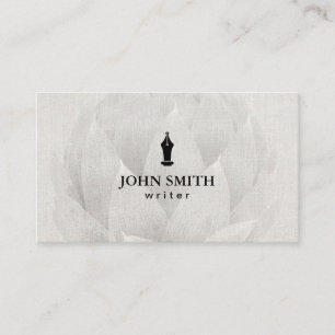 Author Writer Elegant Floral Background Business Card