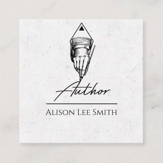 Author Writer Square Business Card (Front)