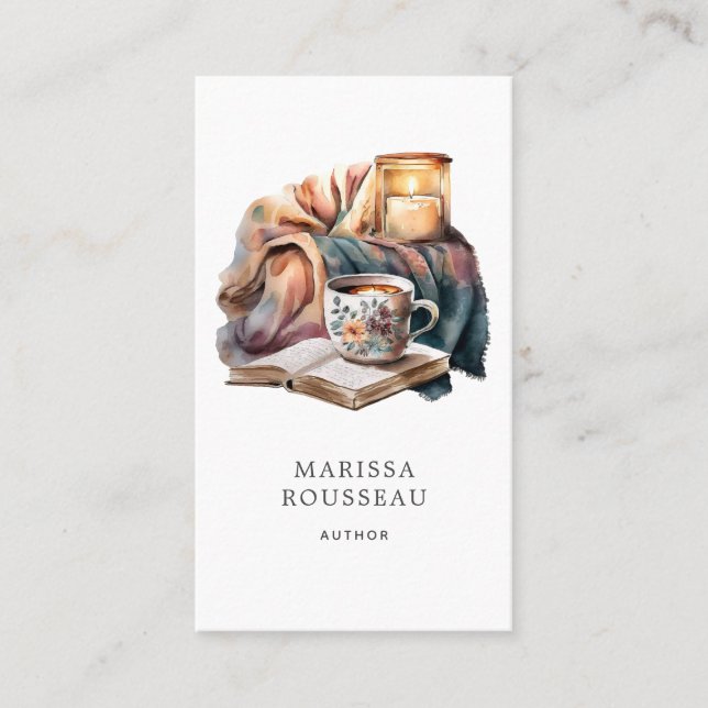 Author Writer Watercolor Business Card (Front)
