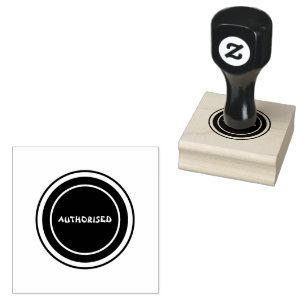 AUTHORISED Custom Text Emerald Green ink Style Rubber Stamp
