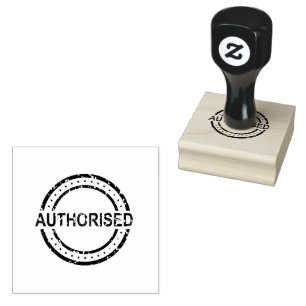 AUTHORISED Text Circular Layout Jet Black Color  Rubber Stamp