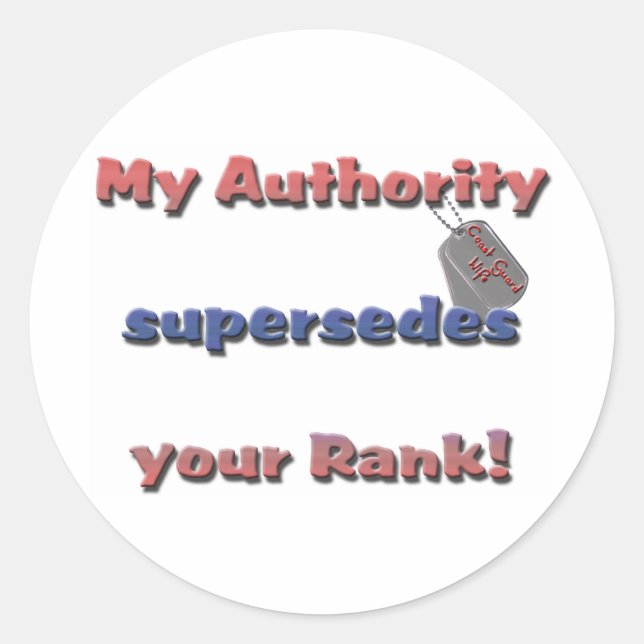 authoritycoastguard classic round sticker (Front)