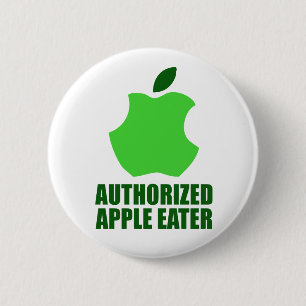 Authorized Apple Eater 2 Inch Round Button