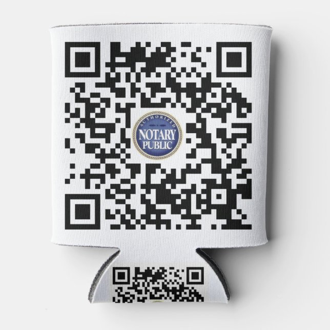 Authorized Notary Public qr-code Can Cooler (Front)