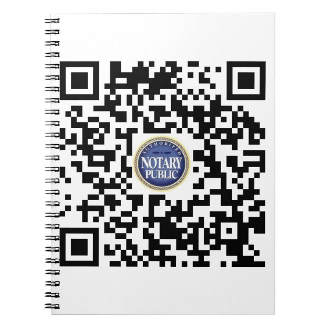 Authorized Notary Public qr-code Notebook (Front)