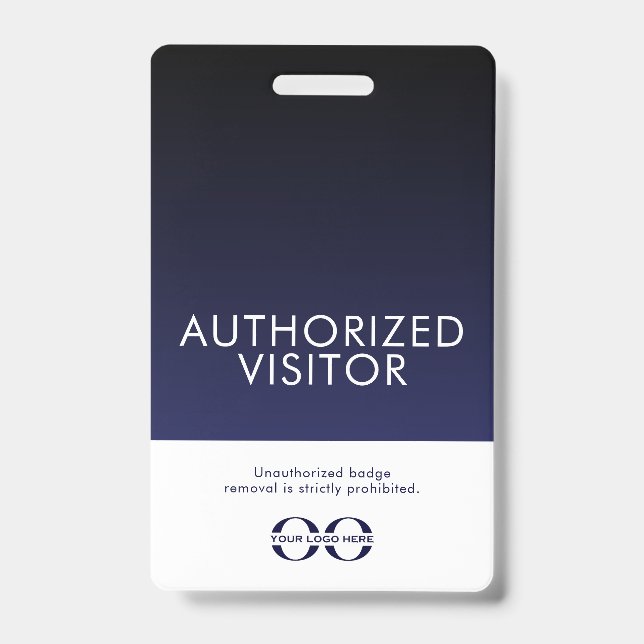 Authorized Visitor Badge Navy Blue (Front)