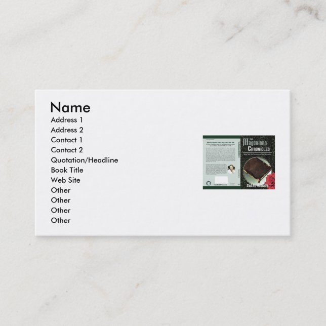 Author's choice business card (Front)