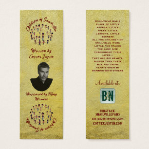  Author's Promotional Bookmark Gold Burgundy