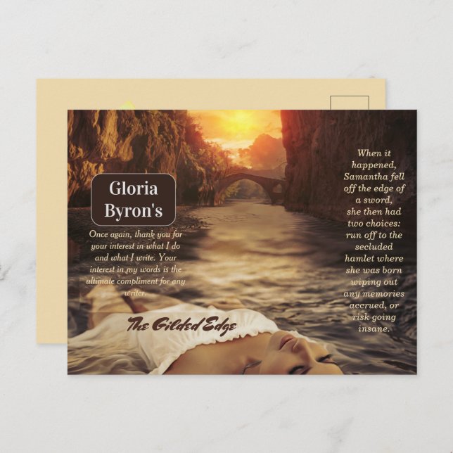  Author's Promotional Material Gilded Edge Postcard (Front/Back)