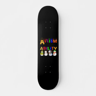 Autism Ability Snowmans Autism Awareness Skateboard