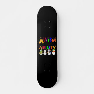 Autism Ability Snowmans Autism Awareness Skateboard