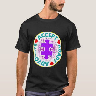 Autism Accept Adapt Advocate A Nice Drawing With 3 T-Shirt