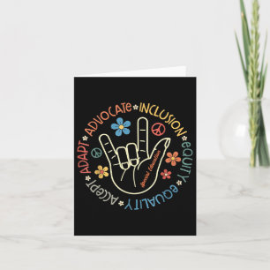 Autism Accept Adapt Advocate Inclusion Autism Awar Card