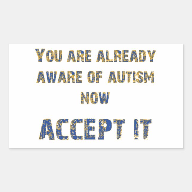 Autism Accept It Yellow/Blue Sticker (Front)
