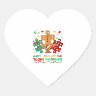 Autism Accept Understand Love Autism Puzzle Christ Heart Sticker