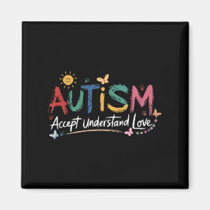 Autism Accept Understand Love Brushstroke Awarenes Magnet