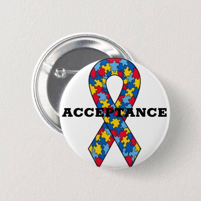 Autism Acceptance 2 Inch Round Button (Front & Back)