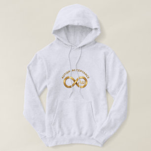 Autism Acceptance Au Gold Infinity Symbol Hoodie
