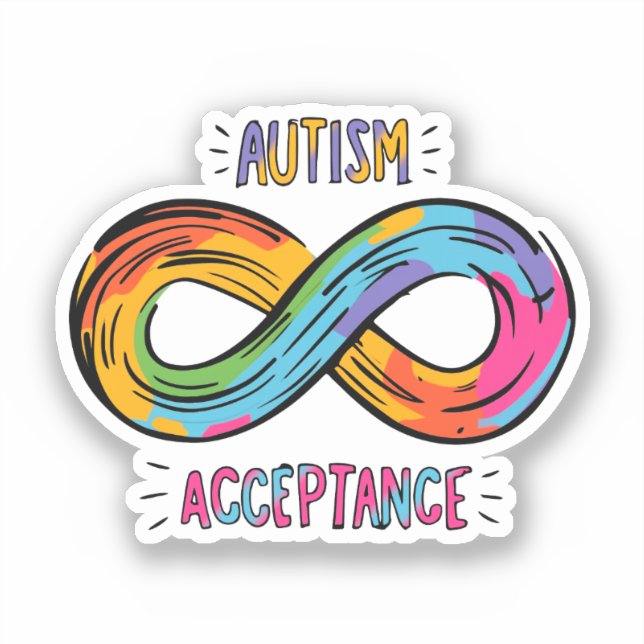 Autism Acceptance Colourful Rainbow Infinity Symbo (Front)