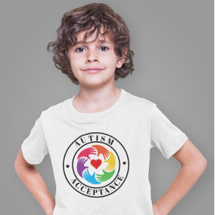 Autism Acceptance Hands And Heart Circle T-Shirt