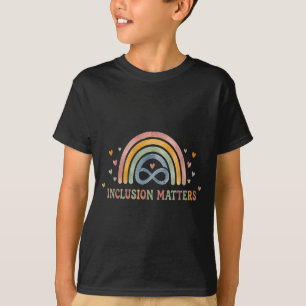 Autism Acceptance Inclusion Boho Rainbow Infinity T-Shirt