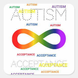 Autism Acceptance infinity dots Square Sticker