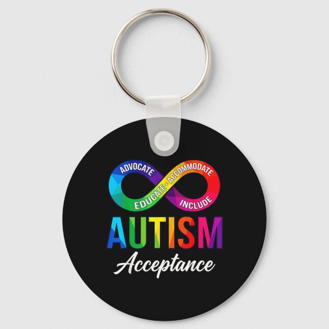 Autism Acceptance Infinity Symbol Autism Awareness Keychain (Front)