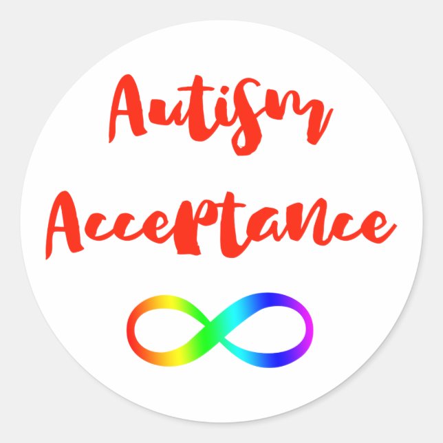 Autism Acceptance Infinity Symbol Classic Round Sticker (Front)