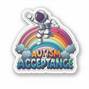 Autism Acceptance Rainbow Astronaut