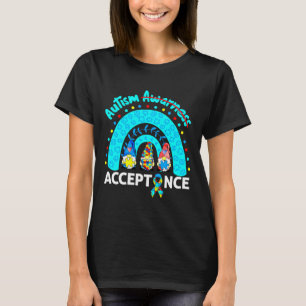 Autism Acceptance Rainbow Autism Awareness Gnome T-Shirt