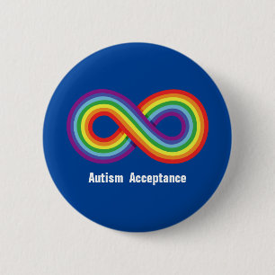 Autism Acceptance Rainbow Infinity 2 Inch Round Button