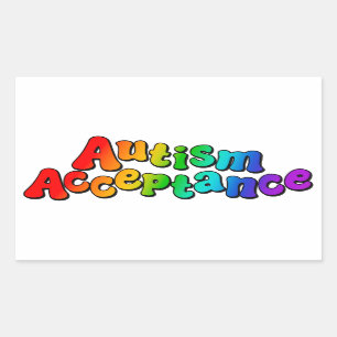 Autism Acceptance Rainbow Typography Sticker