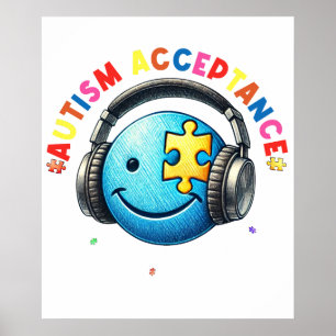 autism acceptance smiley  poster