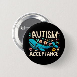Autism Acceptance Whale 2 Inch Round Button