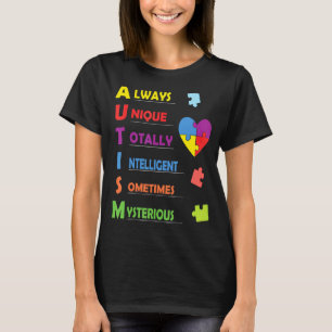 Autism Acronym And Puzzle Piece T-Shirt