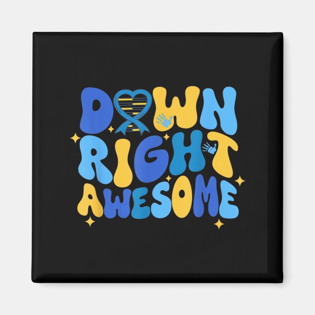 Autism adhd down syndrome awareness 321 down right magnet (Front)