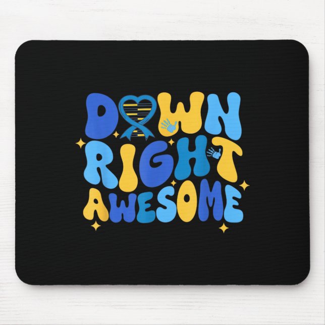 Autism adhd down syndrome awareness 321 down right mouse pad (Front)
